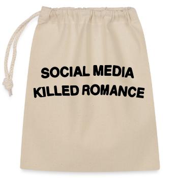 les réseaux sociaux ont tué la romance - Sac cadeau en coton avec cordon (25 x 30 cm) - nature - Devant