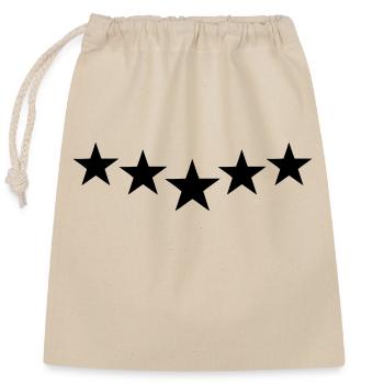 black stars - Sac cadeau en coton avec cordon (25 x 30 cm) - nature - Devant