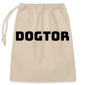 dogtor vet veterinarian - Closable cotton gift bag (25x30cm) - nature - Front