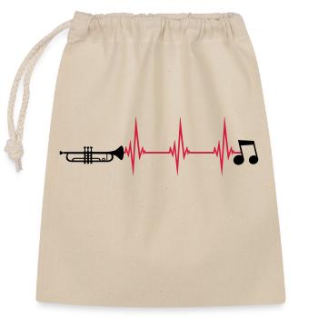 Instrument de trompette à impulsions - Sac cadeau en coton avec cordon (25 x 30 cm) - nature - Devant
