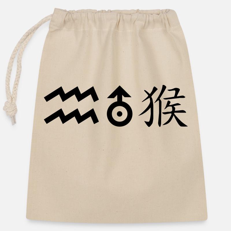 Aquarius Uranus Monkey - Closable cotton gift bag (25x30cm) - nature