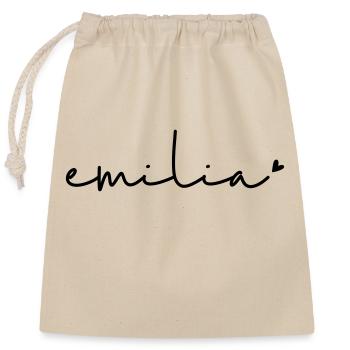Name: Emilia - Closable cotton gift bag (25x30cm) - nature - Front