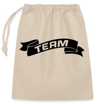 Team - Closable cotton gift bag (25x30cm) - nature - Front