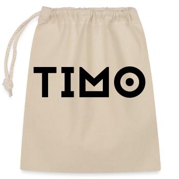 First name Timo - Closable cotton gift bag (25x30cm) - nature - Front