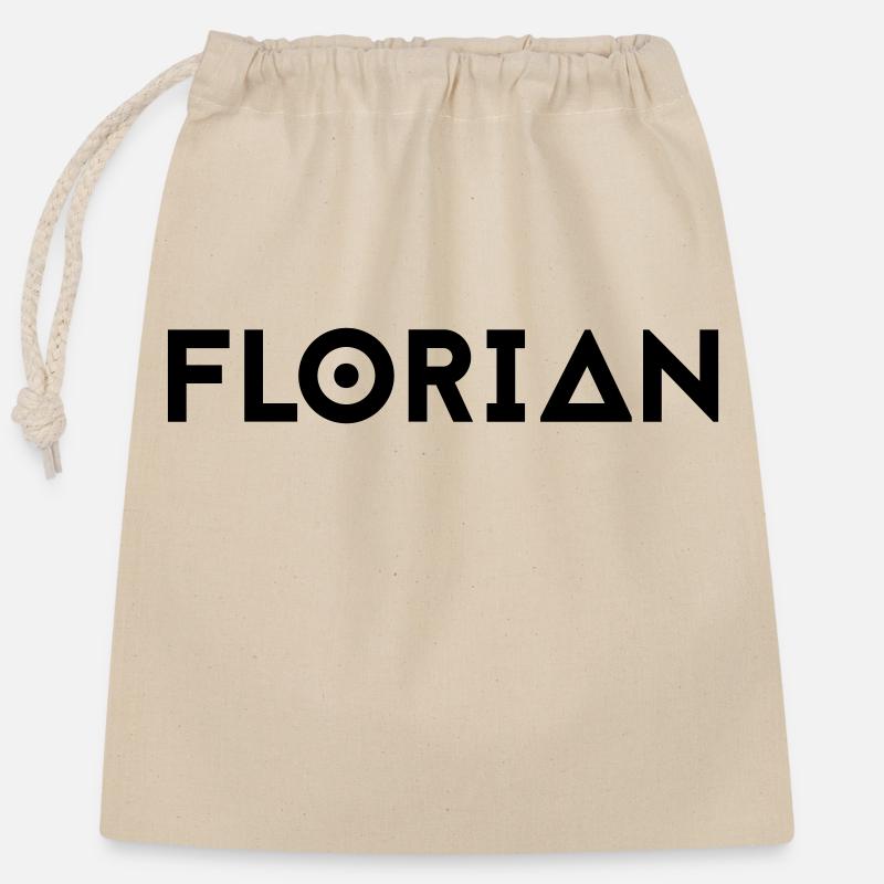 First name Florian - Closable cotton gift bag (25x30cm) - nature