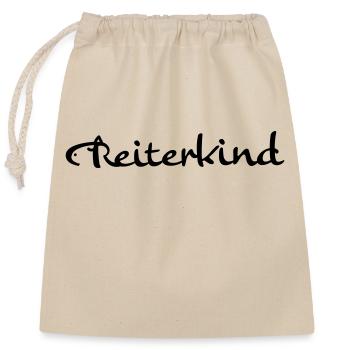 Pferde Reiter - Verschließbarer Geschenkbeutel aus Baumwolle (25x30cm) - Natur - Vorne