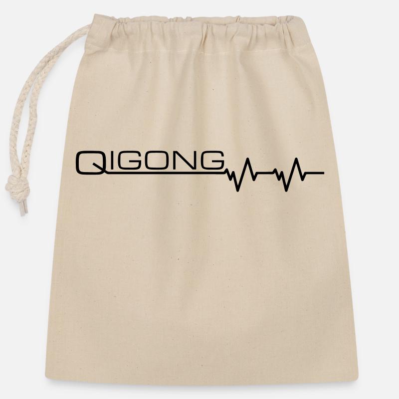 Qigong pulse beat - Closable cotton gift bag (25x30cm) - nature