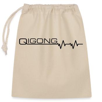 Qigong pulse beat - Closable cotton gift bag (25x30cm) - nature - Front