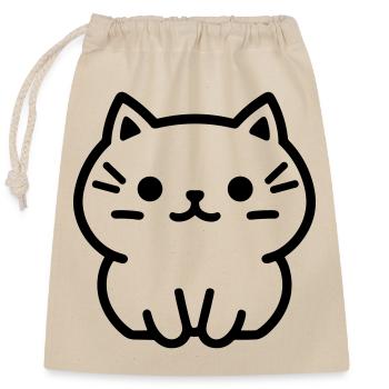Kitten - Closable cotton gift bag (25x30cm) - nature - Front