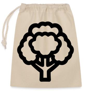 broccoli - Closable cotton gift bag (25x30cm) - nature - Front
