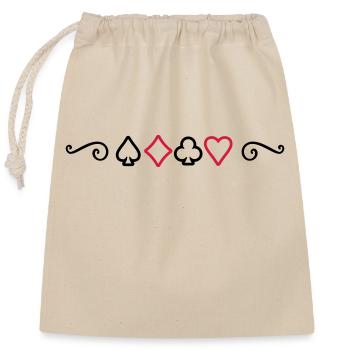 Symbole du poker - Sac cadeau en coton avec cordon (25 x 30 cm) - nature - Devant