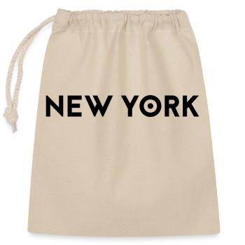 NEW YORK - Verschließbarer Geschenkbeutel aus Baumwolle (25x30cm) - Natur - Vorne