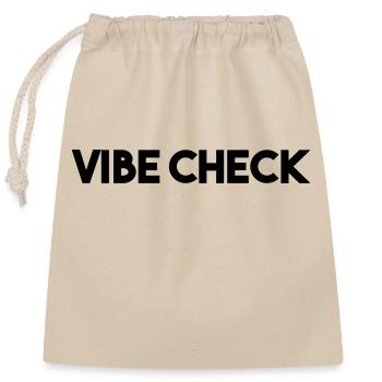 VIBE-CHECK - Verschließbarer Geschenkbeutel aus Baumwolle (25x30cm) - Natur - Vorne