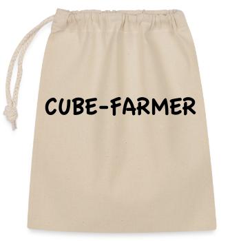 Couleur unie Cube Farmer - Sac cadeau en coton avec cordon (25 x 30 cm) - nature - Devant