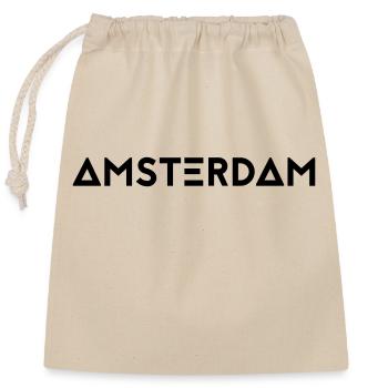 AMSTERDAM - Verschließbarer Geschenkbeutel aus Baumwolle (25x30cm) - Natur - Vorne