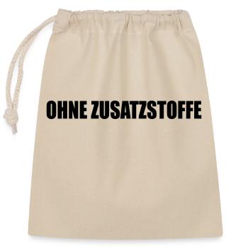 ohne zusatzstoffe - Verschließbarer Geschenkbeutel aus Baumwolle (25x30cm) - Natur - Vorne