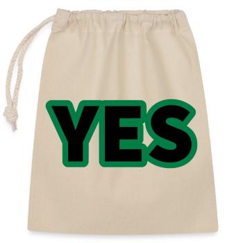 YES - Closable cotton gift bag (25x30cm) - nature - Front