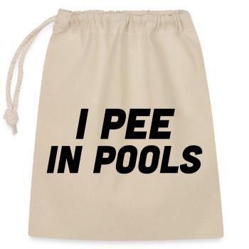 I pee in Pools - Verschließbarer Geschenkbeutel aus Baumwolle (25x30cm) - Natur - Vorne