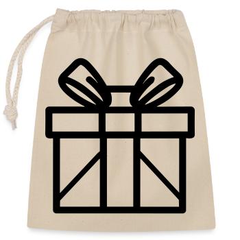 Kleine Geschenkbox - Verschließbarer Geschenkbeutel aus Baumwolle (25x30cm) - Natur - Vorne
