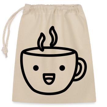 Mug de café - Sac cadeau en coton avec cordon (25 x 30 cm) - nature - Devant