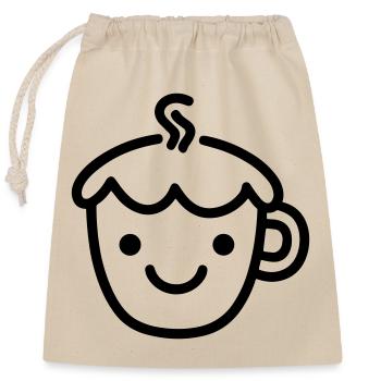 Mug de café - Sac cadeau en coton avec cordon (25 x 30 cm) - nature - Devant