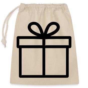 Kleine Geschenkbox - Verschließbarer Geschenkbeutel aus Baumwolle (25x30cm) - Natur - Vorne