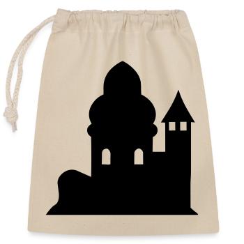 Schloß - Verschließbarer Geschenkbeutel aus Baumwolle (25x30cm) - Natur - Vorne
