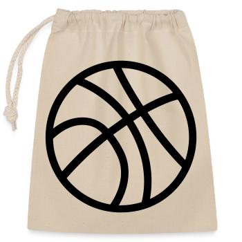 Ballon de basket - Sac cadeau en coton avec cordon (25 x 30 cm) - nature - Devant