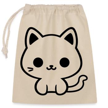 cat - Closable cotton gift bag (25x30cm) - nature - Front