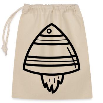 flying saucer - Closable cotton gift bag (25x30cm) - nature - Front