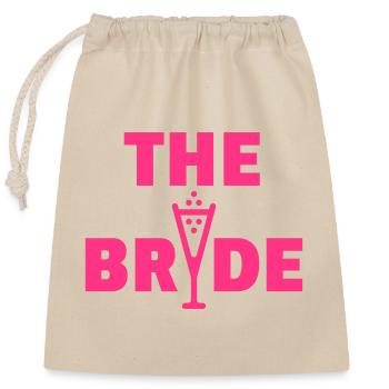 La mariée Sekt (Mariée / Enterrement de vie de garçon / Enterrement de vie de garçon / Rose) - Sac cadeau en coton avec cordon (25 x 30 cm) - nature - Devant