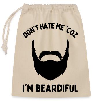 Beard Man - Closable cotton gift bag (25x30cm) - nature - Front