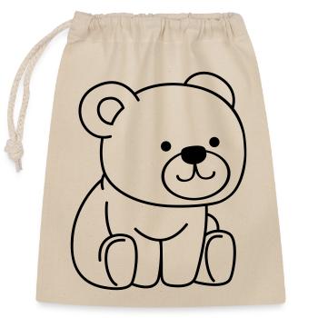 teddybär - Verschließbarer Geschenkbeutel aus Baumwolle (25x30cm) - Natur - Vorne