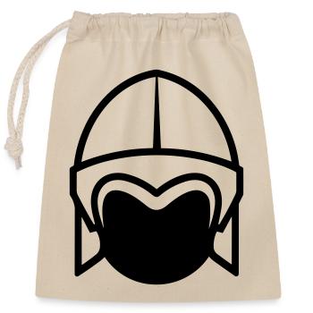 Wikingerhelm Krieger - Verschließbarer Geschenkbeutel aus Baumwolle (25x30cm) - Natur - Vorne