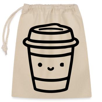 Mug de café - Sac cadeau en coton avec cordon (25 x 30 cm) - nature - Devant
