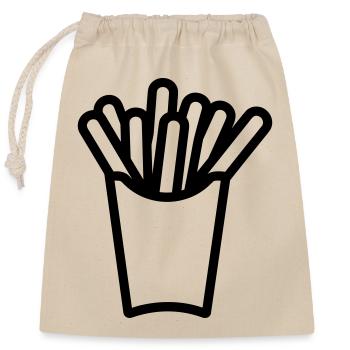 French fries - Closable cotton gift bag (25x30cm) - nature - Front