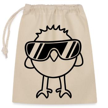 Cool Chick - Verschließbarer Geschenkbeutel aus Baumwolle (25x30cm) - Natur - Vorne