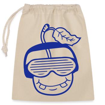 Kirsche DJ Obst Gesicht Grinst Party Club Musik - Verschließbarer Geschenkbeutel aus Baumwolle (25x30cm) - Natur - Vorne