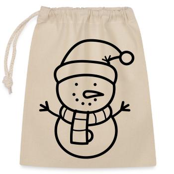 Bonhomme de neige - Sac cadeau en coton avec cordon (25 x 30 cm) - nature - Devant