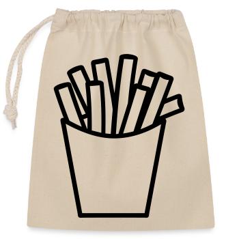 French fries - Closable cotton gift bag (25x30cm) - nature - Front