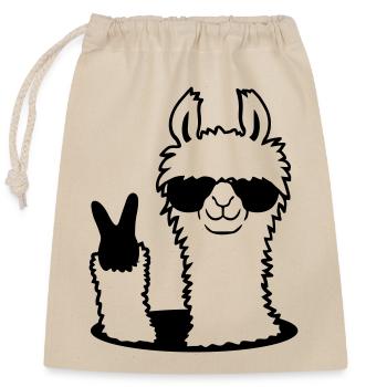 Boden No Drama Llama - Verschließbarer Geschenkbeutel aus Baumwolle (25x30cm) - Natur - Vorne