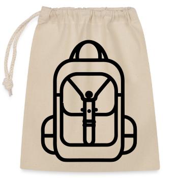 Rucksack - Verschließbarer Geschenkbeutel aus Baumwolle (25x30cm) - Natur - Vorne