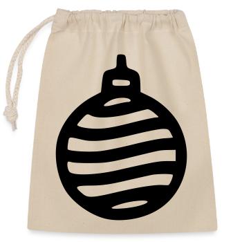Boule de Noël - Sac cadeau en coton avec cordon (25 x 30 cm) - nature - Devant