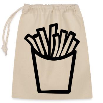 French fries - Closable cotton gift bag (25x30cm) - nature - Front