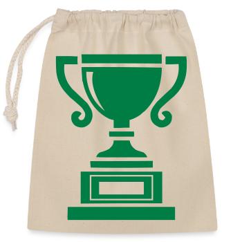 pokal - Verschließbarer Geschenkbeutel aus Baumwolle (25x30cm) - Natur - Vorne