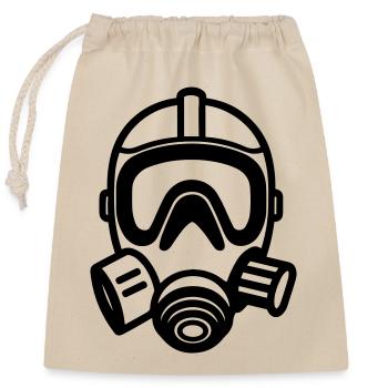 Gas Mask - Closable cotton gift bag (25x30cm) - nature - Front