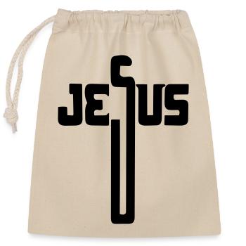 La croix de Jésus - Sac cadeau en coton avec cordon (25 x 30 cm) - nature - Devant