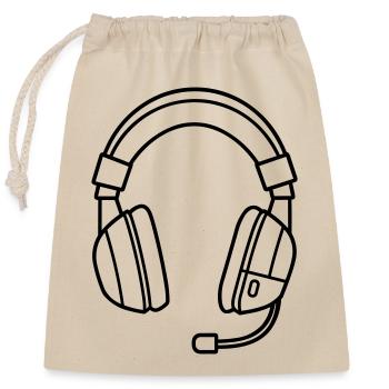 Gaming-Headset - Verschließbarer Geschenkbeutel aus Baumwolle (25x30cm) - Natur - Vorne