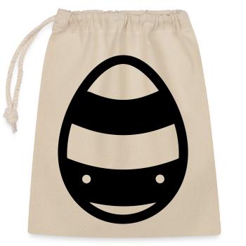 Egg - Closable cotton gift bag (25x30cm) - nature - Front