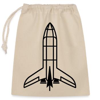 Rocket - Closable cotton gift bag (25x30cm) - nature - Front